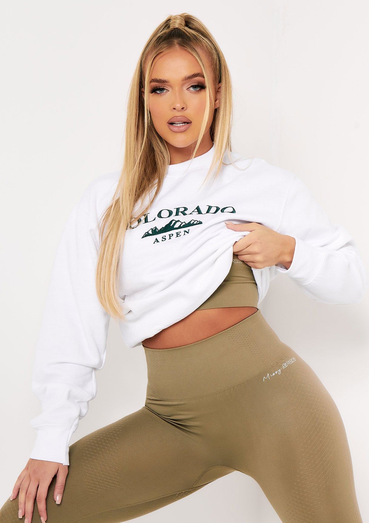 Jeni White Colorado Embroidered Oversized Sweatshirt sold by Missy Empire