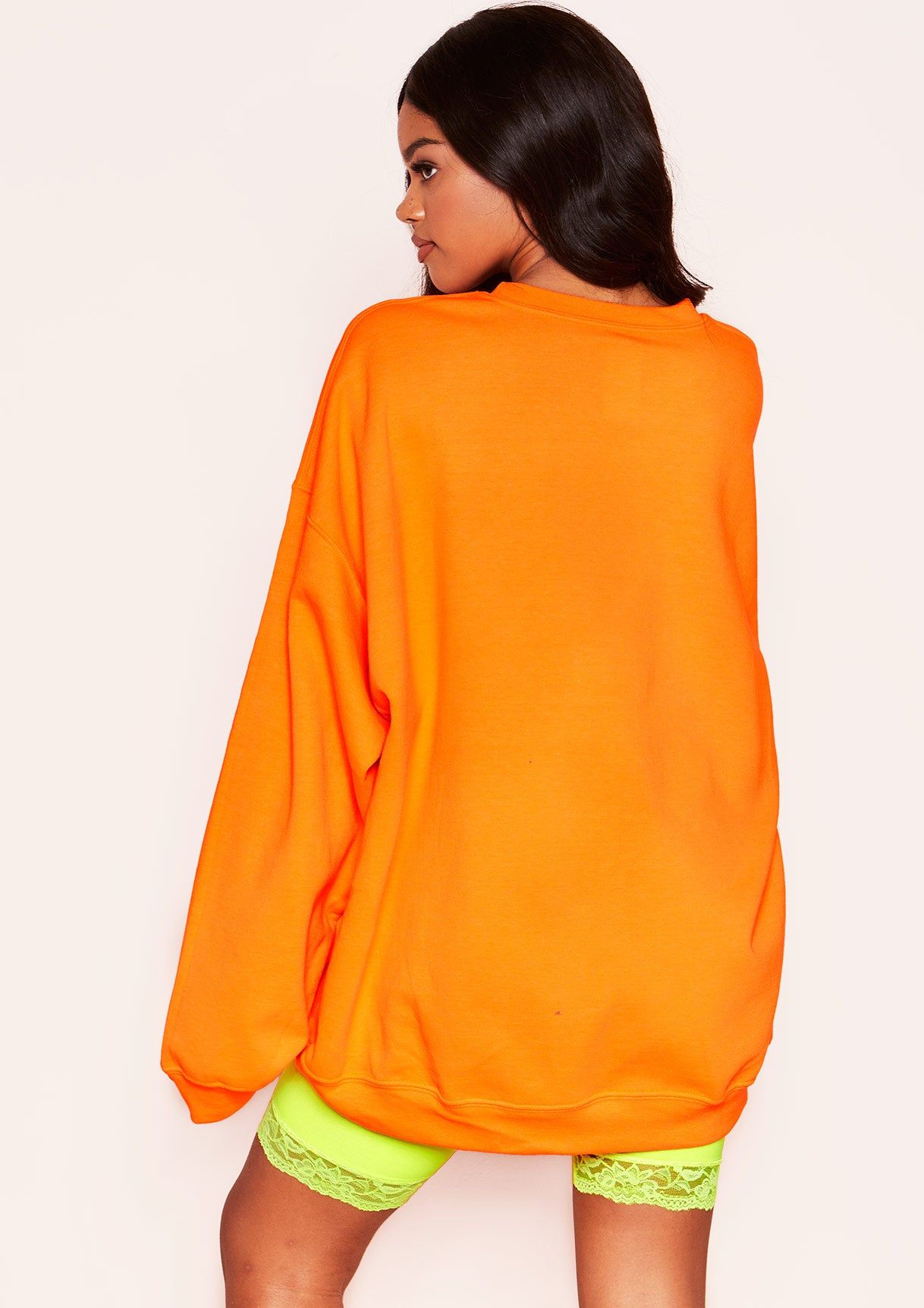 Zuri Neon Orange Graphic Oversized Sweatshirt sold by Missy Empire product image thumbnail 4