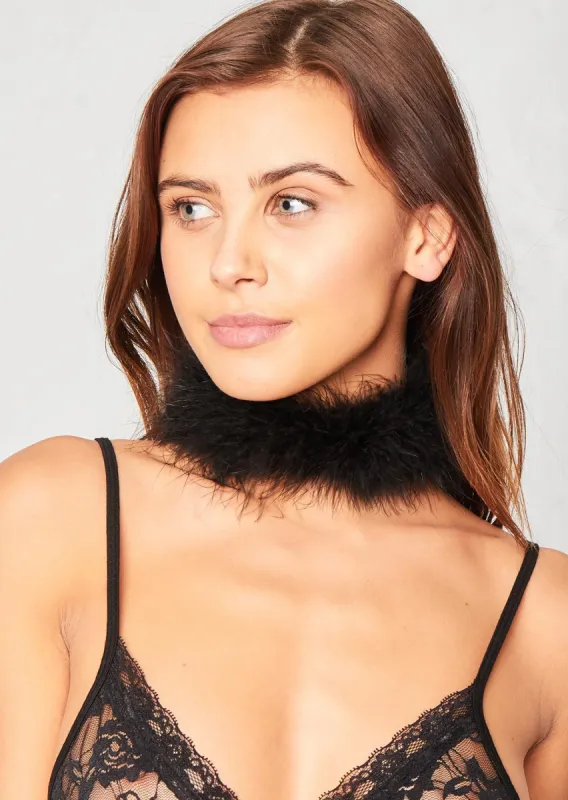 Flo Black Fluffy Choker made by Missy Empire