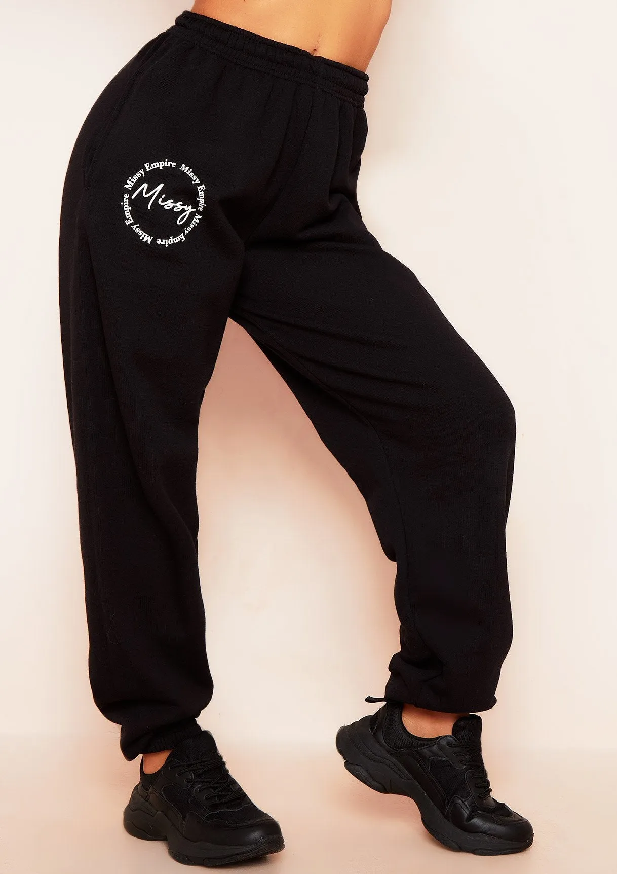 Liliana Black 'Missy' Slogan Casual Joggers sold by Missy Empire product image thumbnail 2