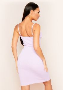 Essie Lilac Ribbed Knitted Dress sold by Missy Empire