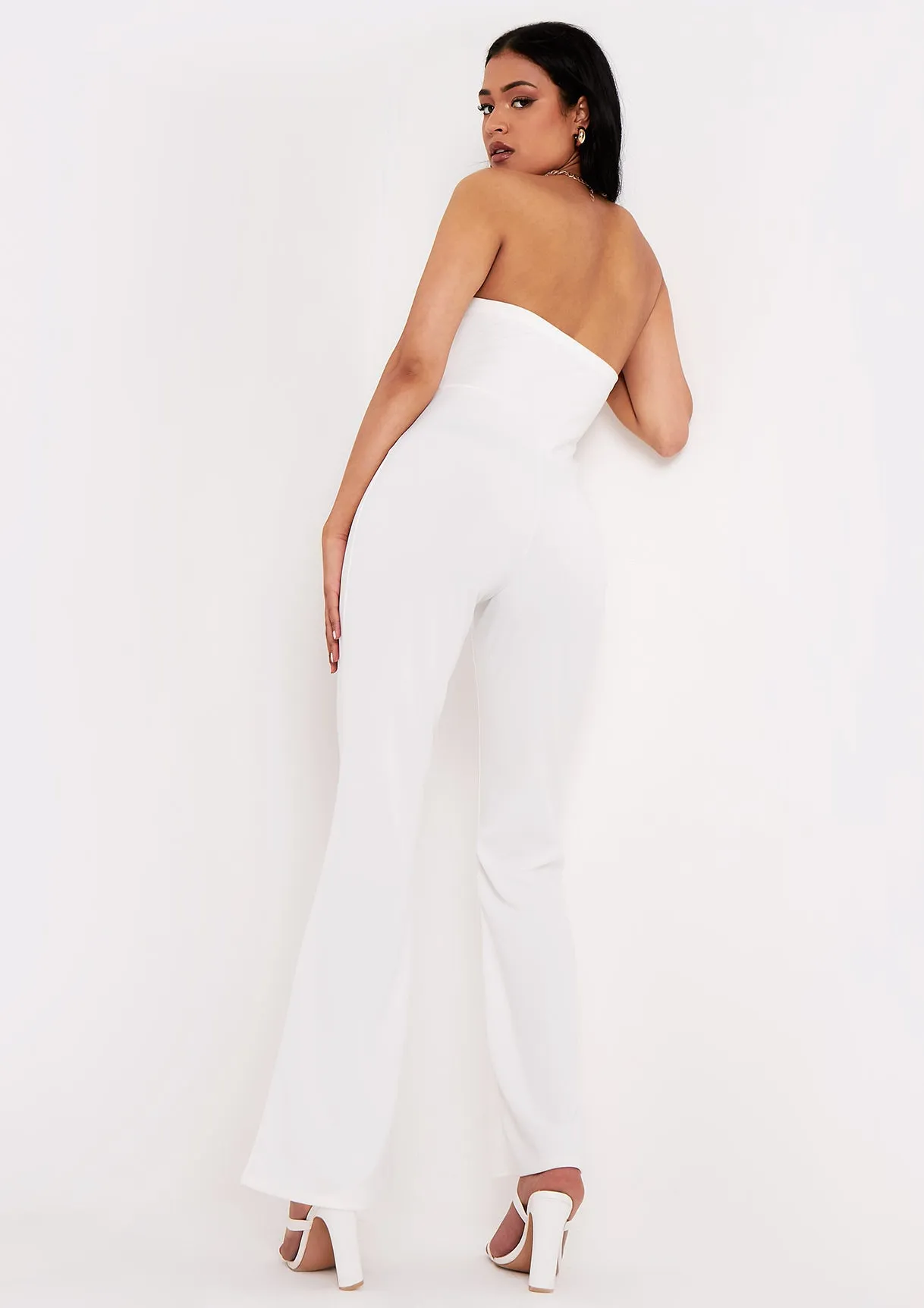 Lilly Ivory Split Hem Wide Leg Jumpsuit sold by Missy Empire product image thumbnail 4