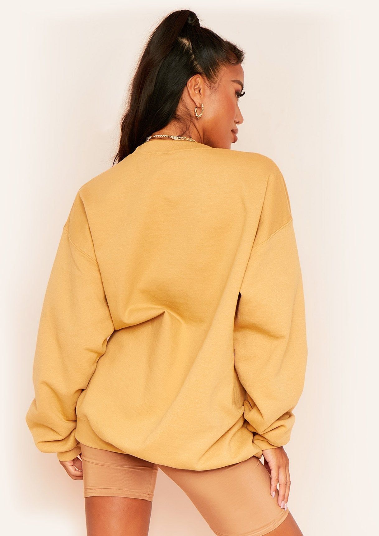 Halyn Gold St. Moritz Slogan Oversized Sweatshirt sold by Missy Empire product image thumbnail 2