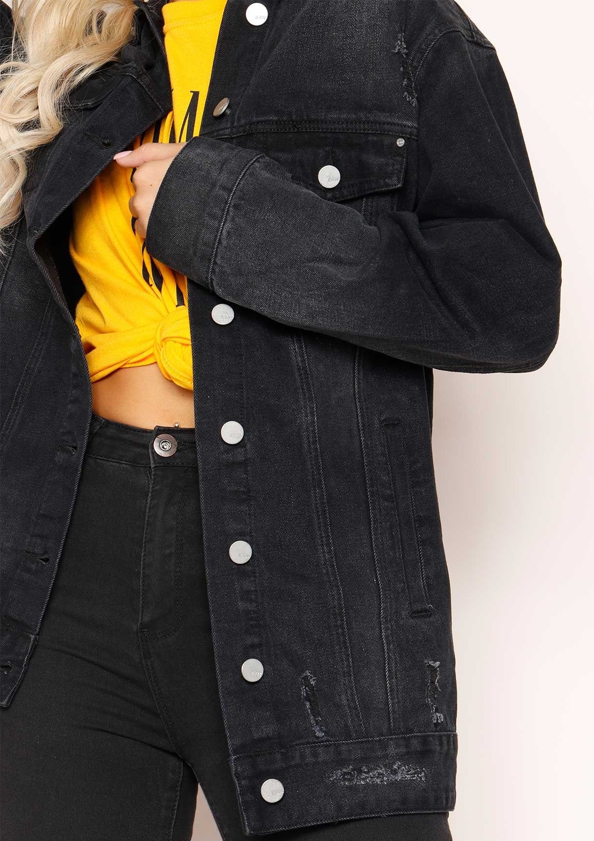 Verity Black Oversized Distressed Jacket sold by Missy Empire product image thumbnail 3