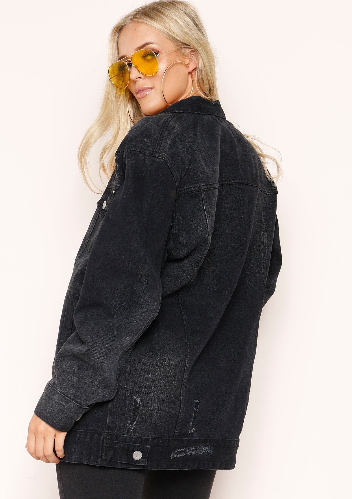 Verity Black Oversized Distressed Jacket sold by Missy Empire product image thumbnail 4