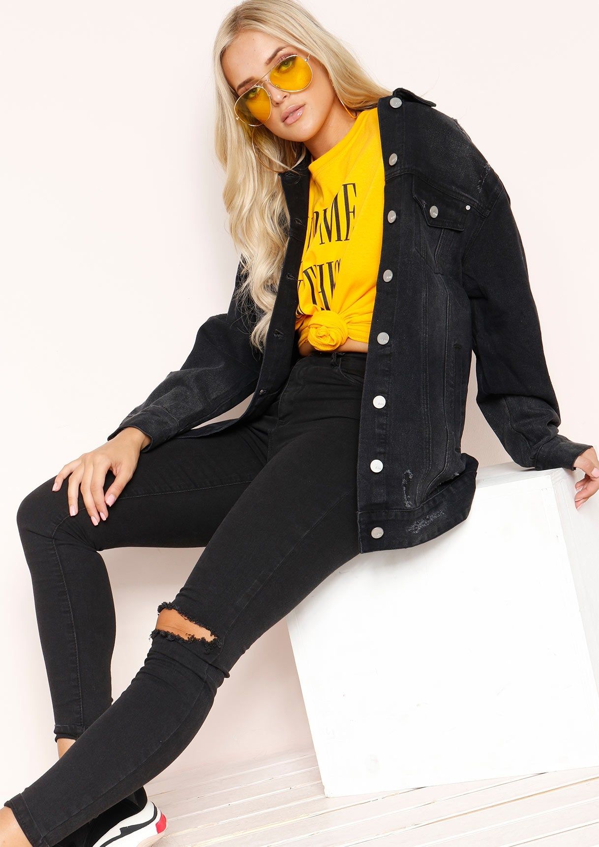 Verity Black Oversized Distressed Jacket sold by Missy Empire product image thumbnail 2