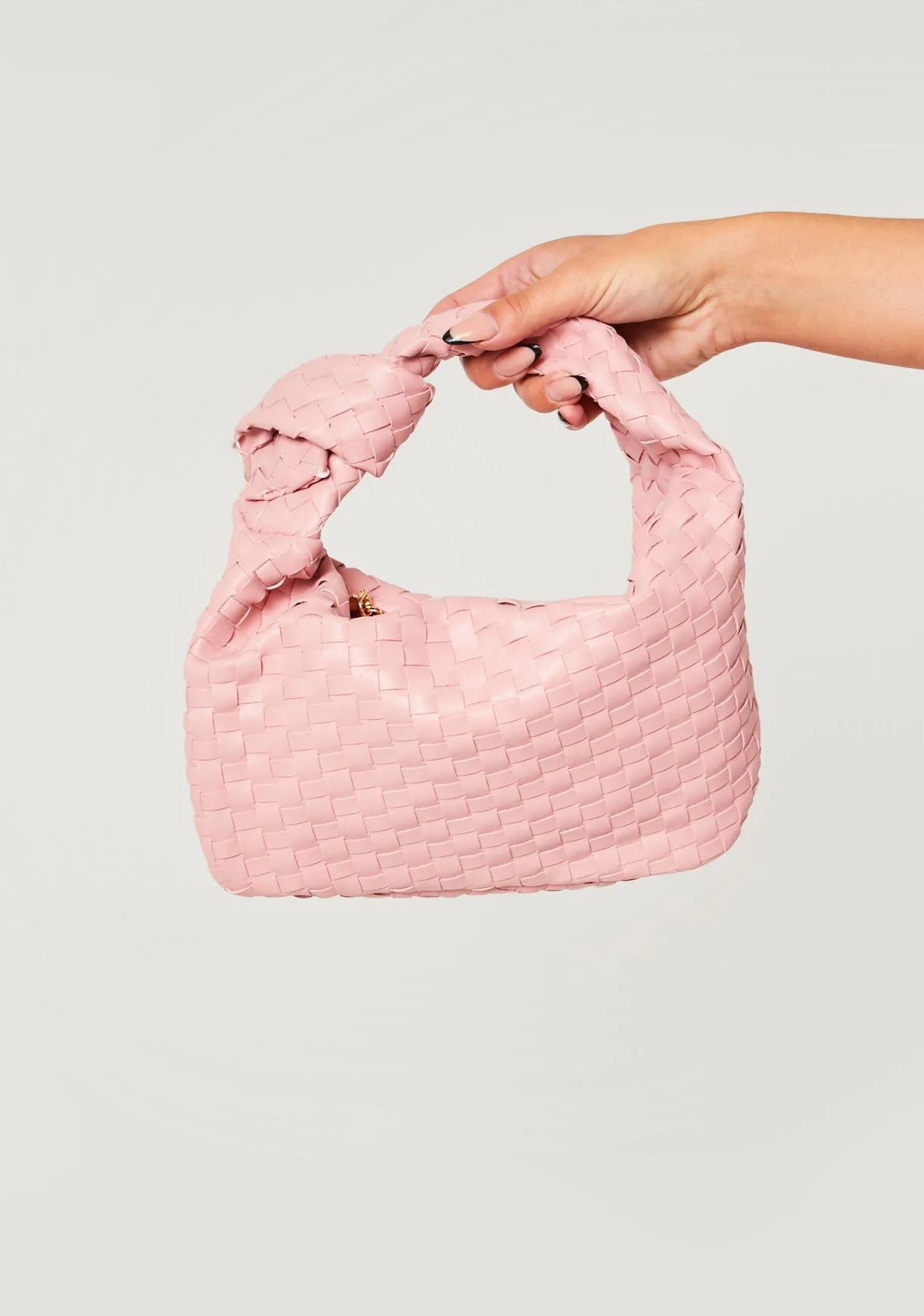 Melissa Light Pink Knot Detail Woven Bag sold by Missy Empire product image thumbnail 2