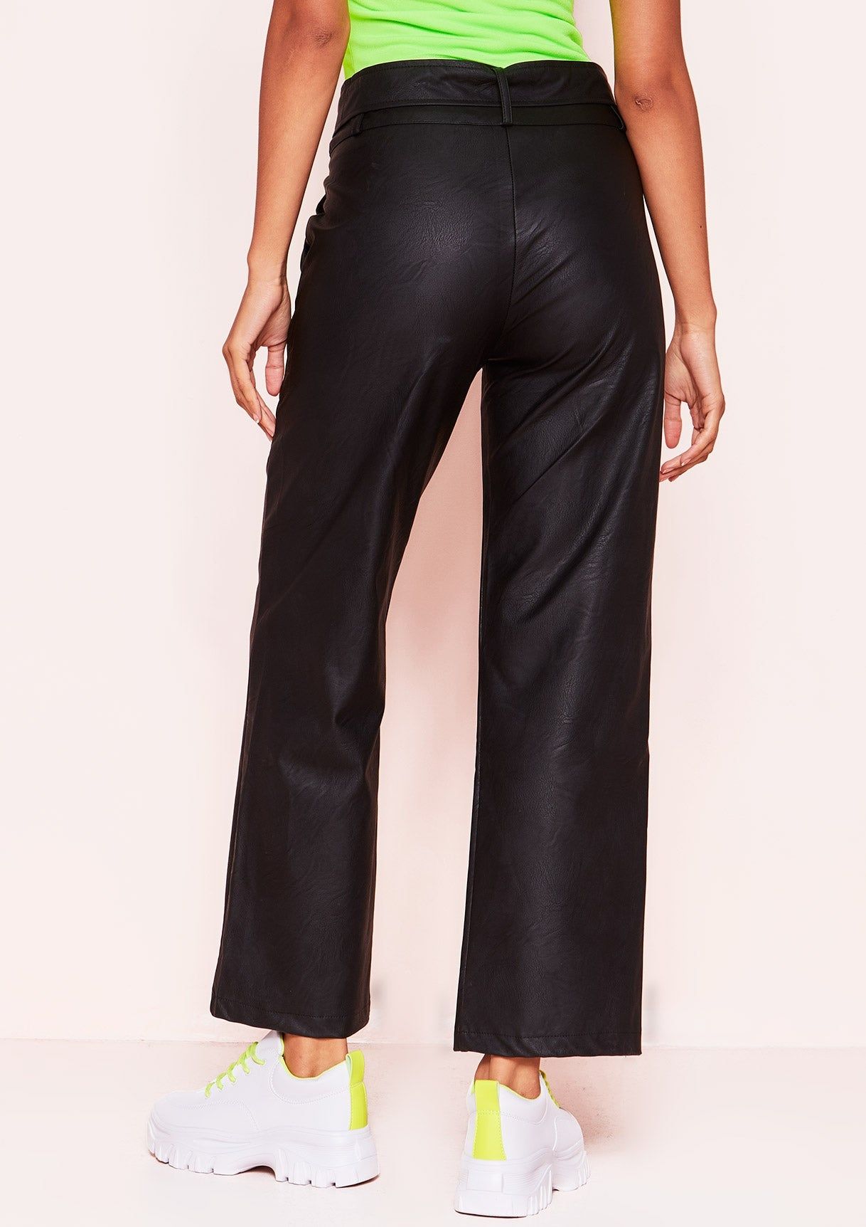 Jen Black Faux Leather Belted Trousers sold by Missy Empire product image thumbnail 4