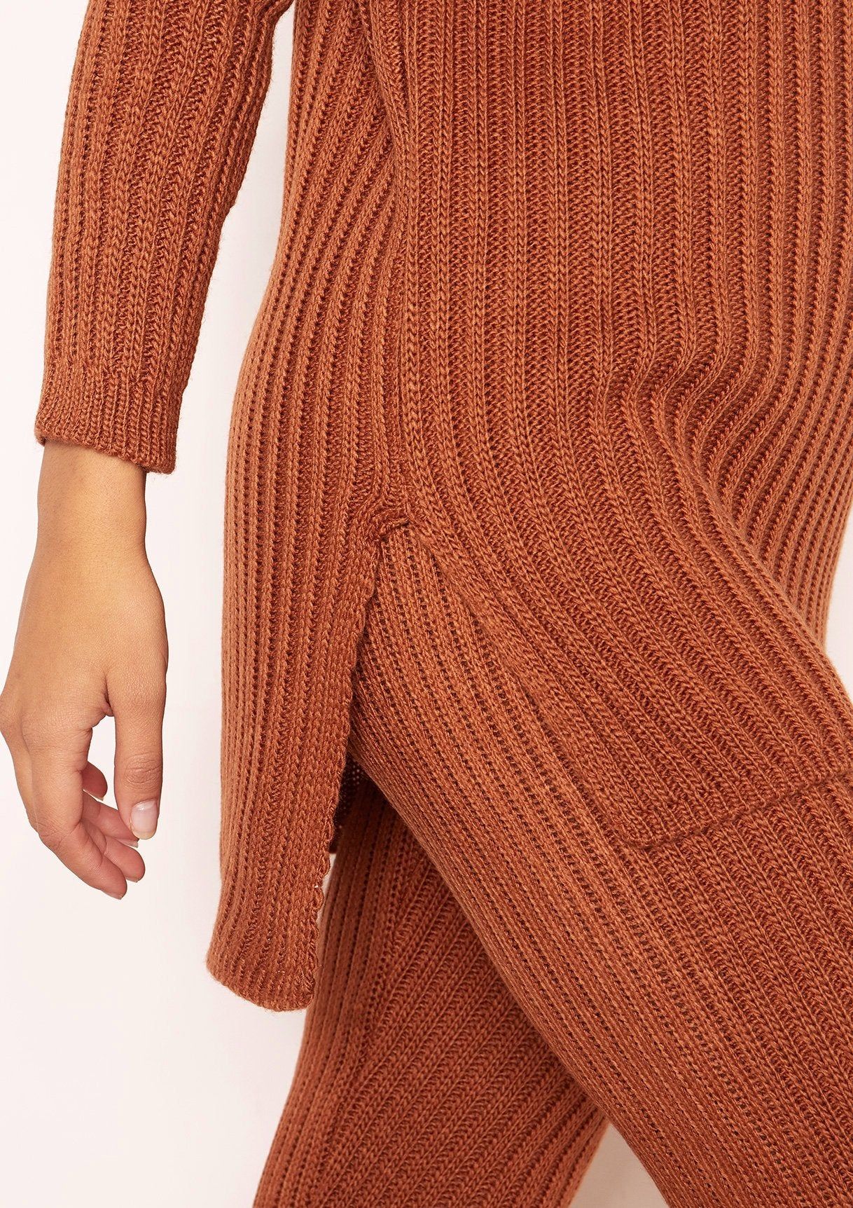 Anya Rust Knit Jumper Loungewear Set sold by Missy Empire product image thumbnail 3