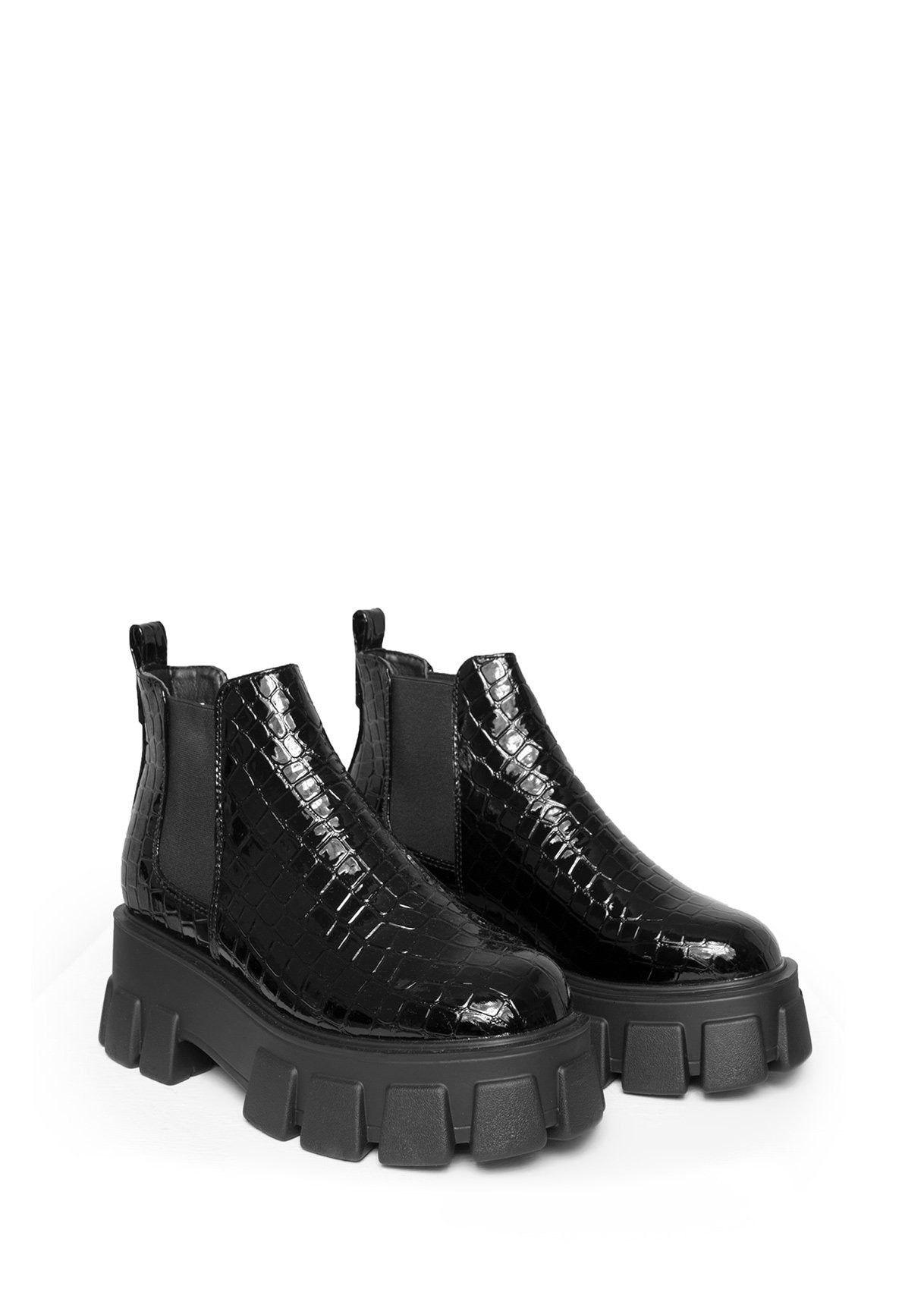 Kimmy Black Croc PU Chelsea Ankle Boots sold by Missy Empire product image thumbnail 3