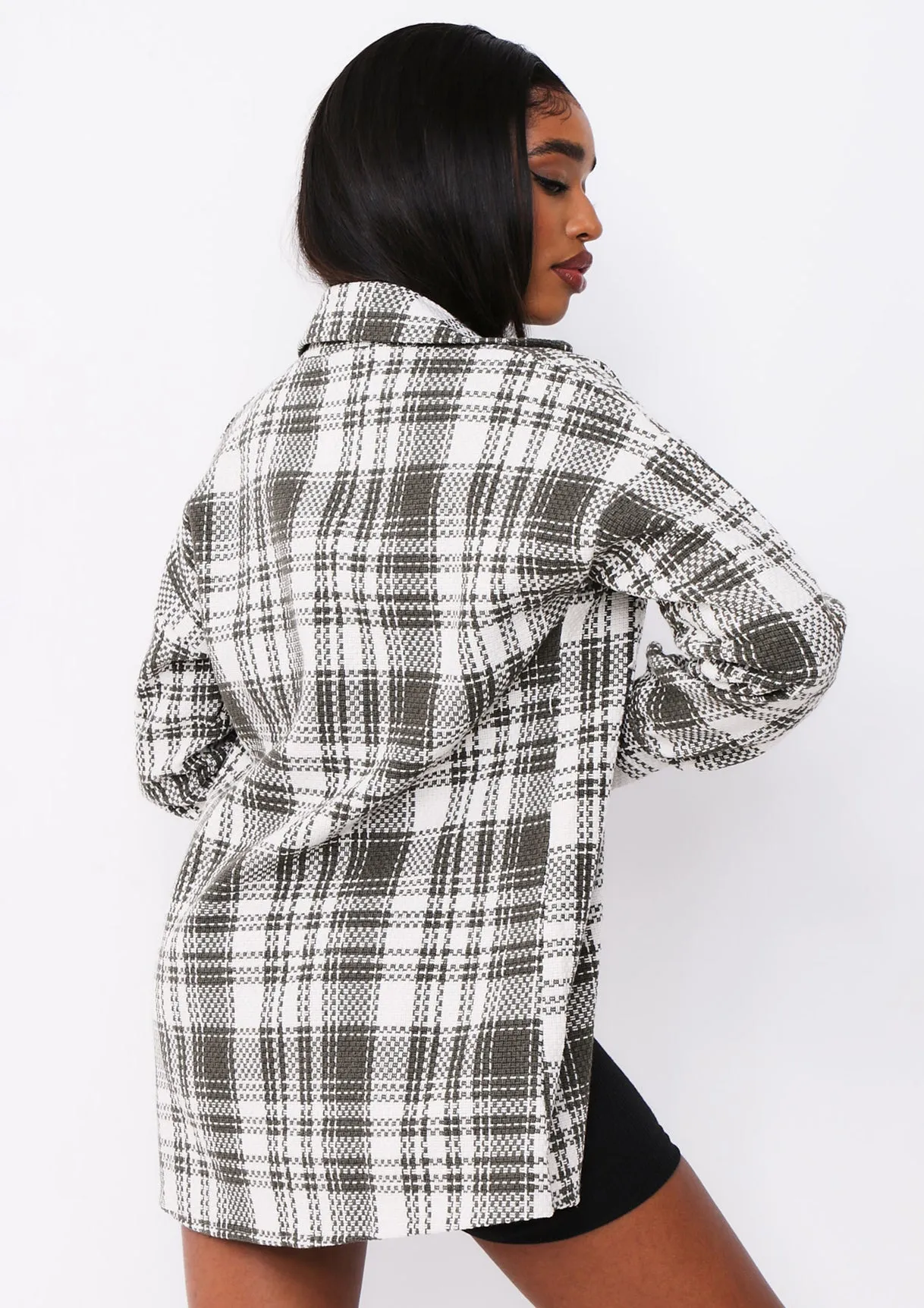 Shelby Green Checked Shacket sold by Missy Empire product image thumbnail 3