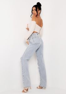 Claire Beige Soft Rib Bardot Long Sleeve Crop Top sold by Missy Empire