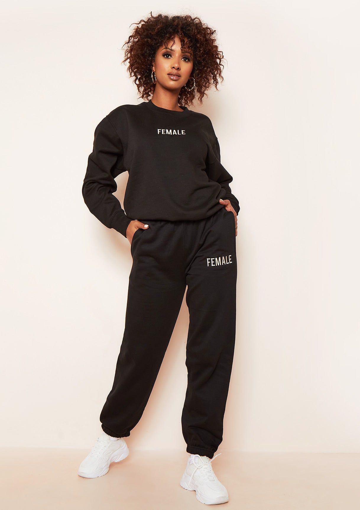 Ruth Black Female Slogan Oversized Tracksuit Sweatshirt sold by Missy Empire product image thumbnail 5