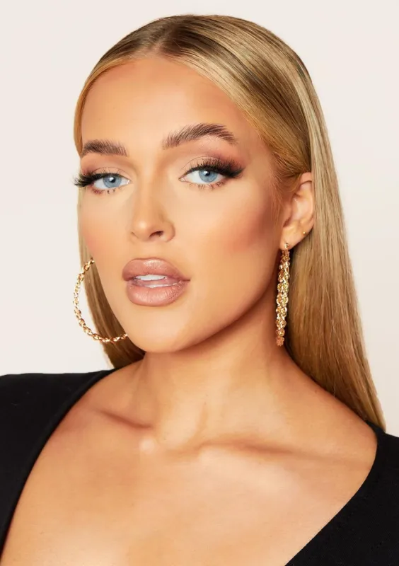 Karina Gold Twisted Hoop Earrings sold by Missy Empire