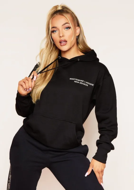 Amber Black Missy Empire Slogan Oversized Hoodie sold by Missy Empire