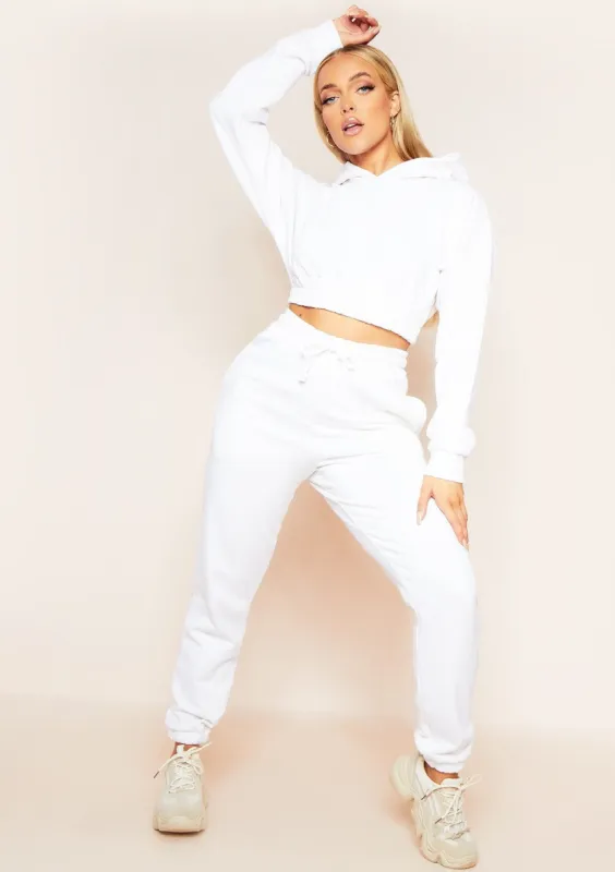 Angela Cream Elasticated Hem Drawstring Joggers sold by Missy Empire