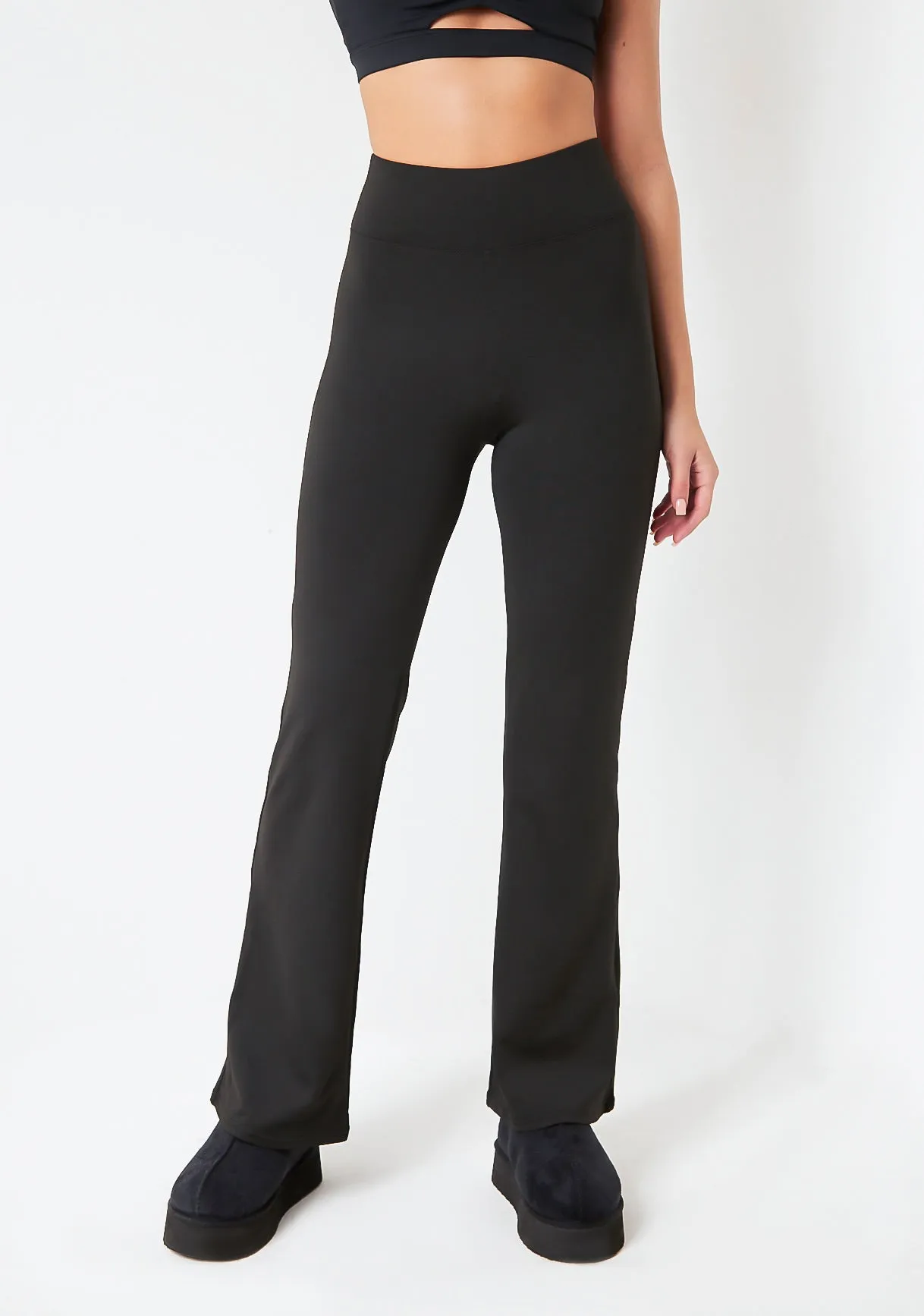 Felicity Black Flared Yoga Pants sold by Missy Empire product image thumbnail 2