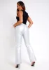 Beth Silver Metallic High Waisted Faux Leather Trouser sold by Missy Empire