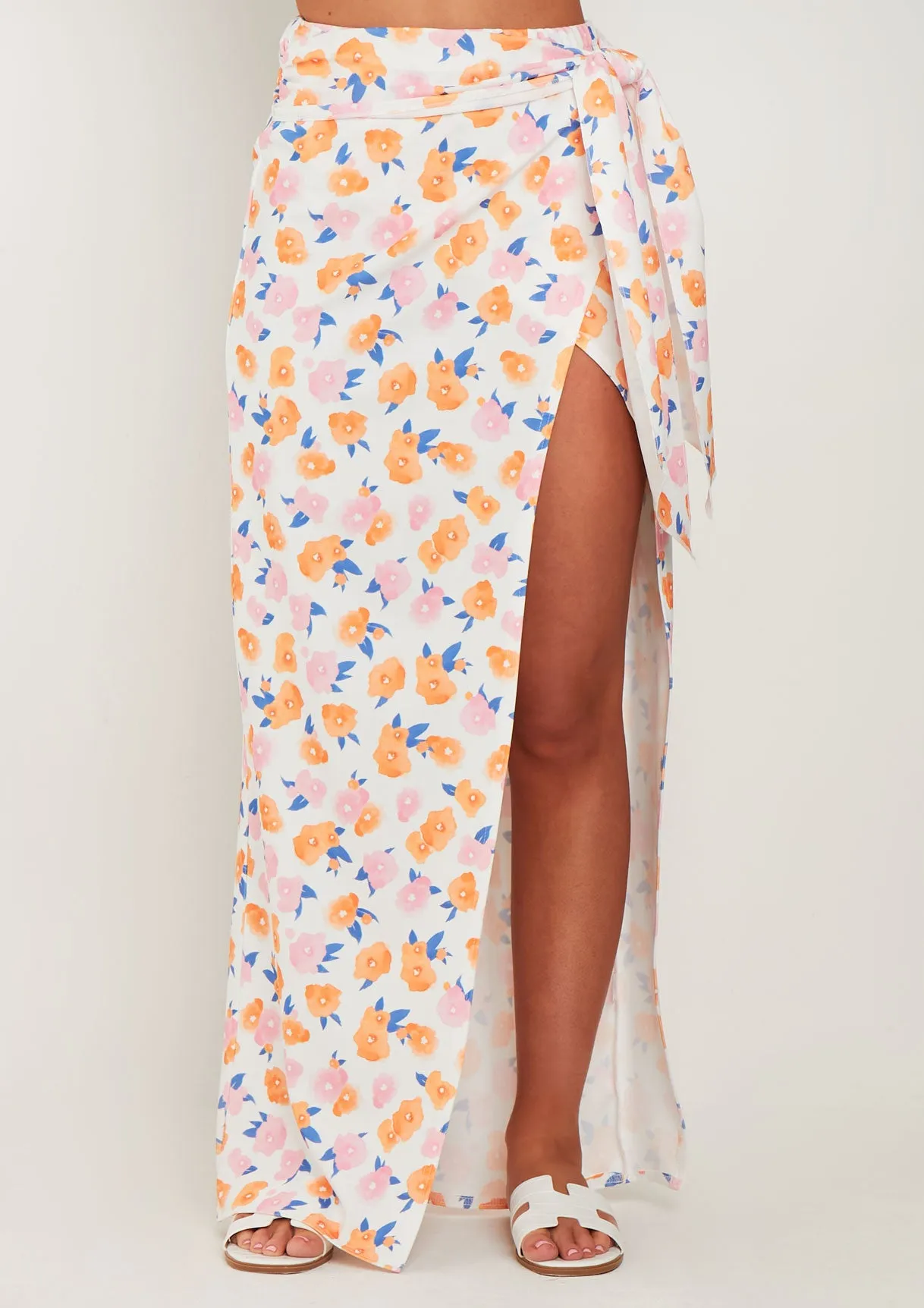 Frankie Floral Printed Wrap Around Maxi Skirt sold by Missy Empire product image thumbnail 5