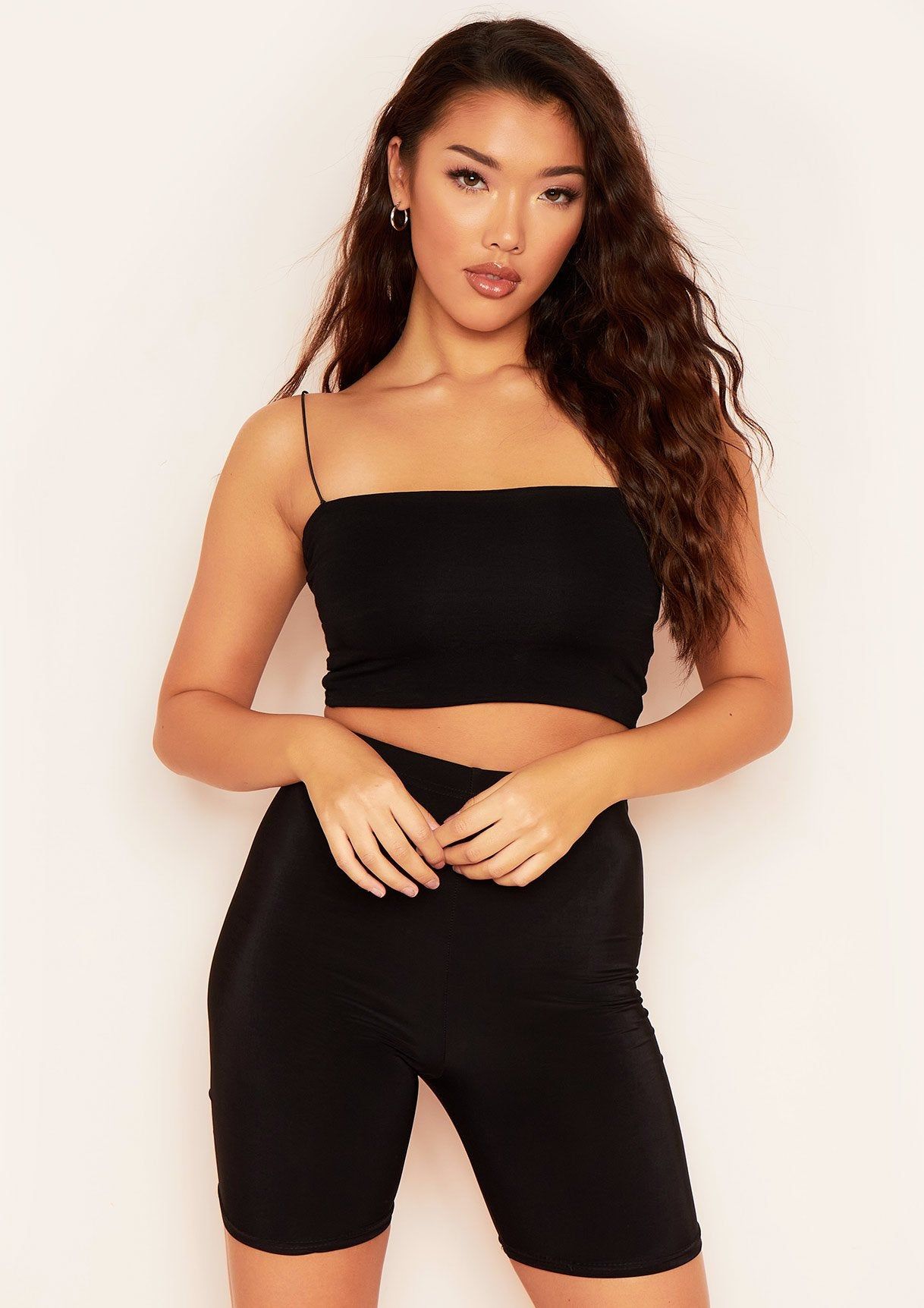 Chris Black Double Thickness Thin Strap Crop Top sold by Missy Empire product image thumbnail 2