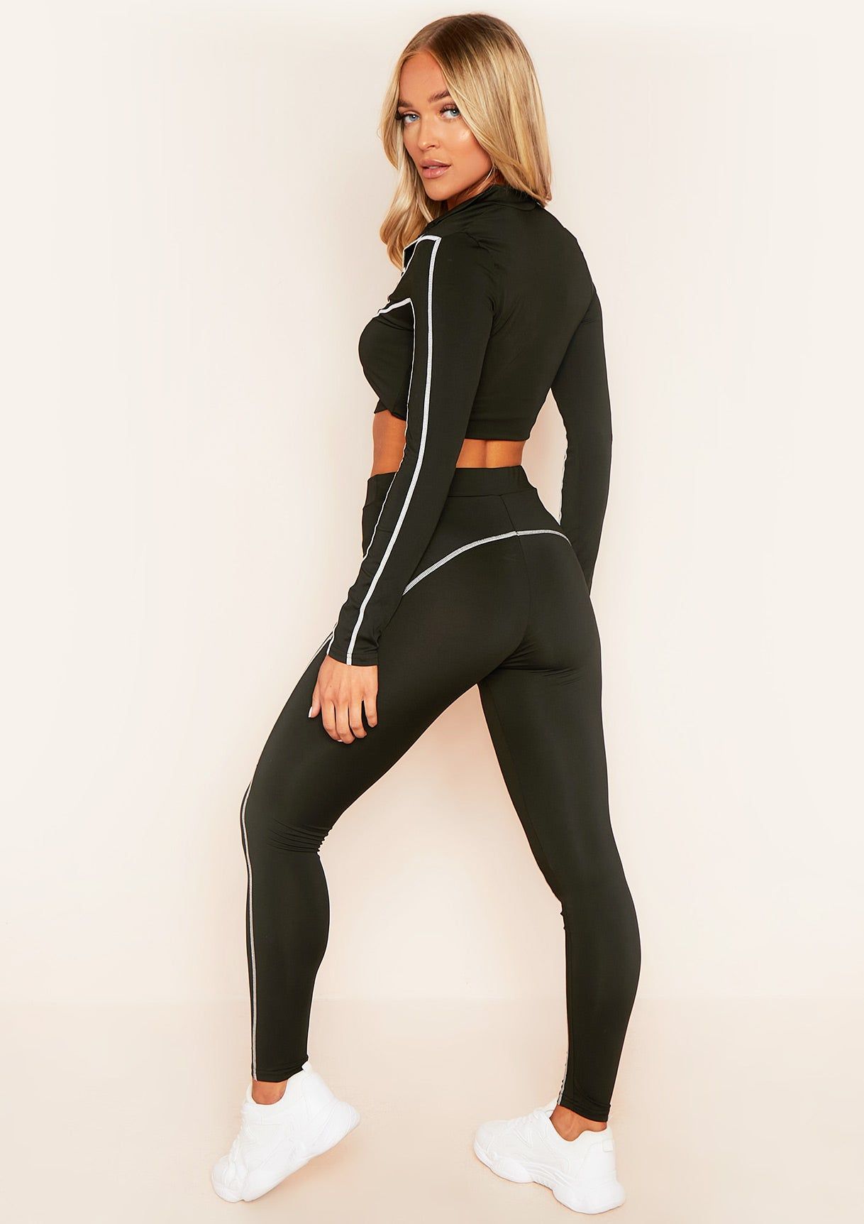 Leah Black Contrast Long Sleeve Top Trousers Set sold by Missy Empire product image thumbnail 4