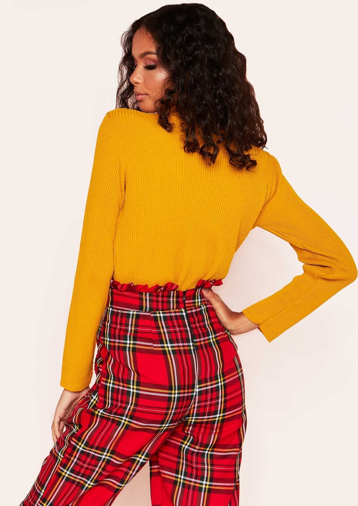 Elli Mustard Ribbed Roll Neck Jumper sold by Missy Empire product image thumbnail 2