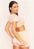 Tamara Beige Thick Jersey Tie Front Crop Top sold by Missy Empire