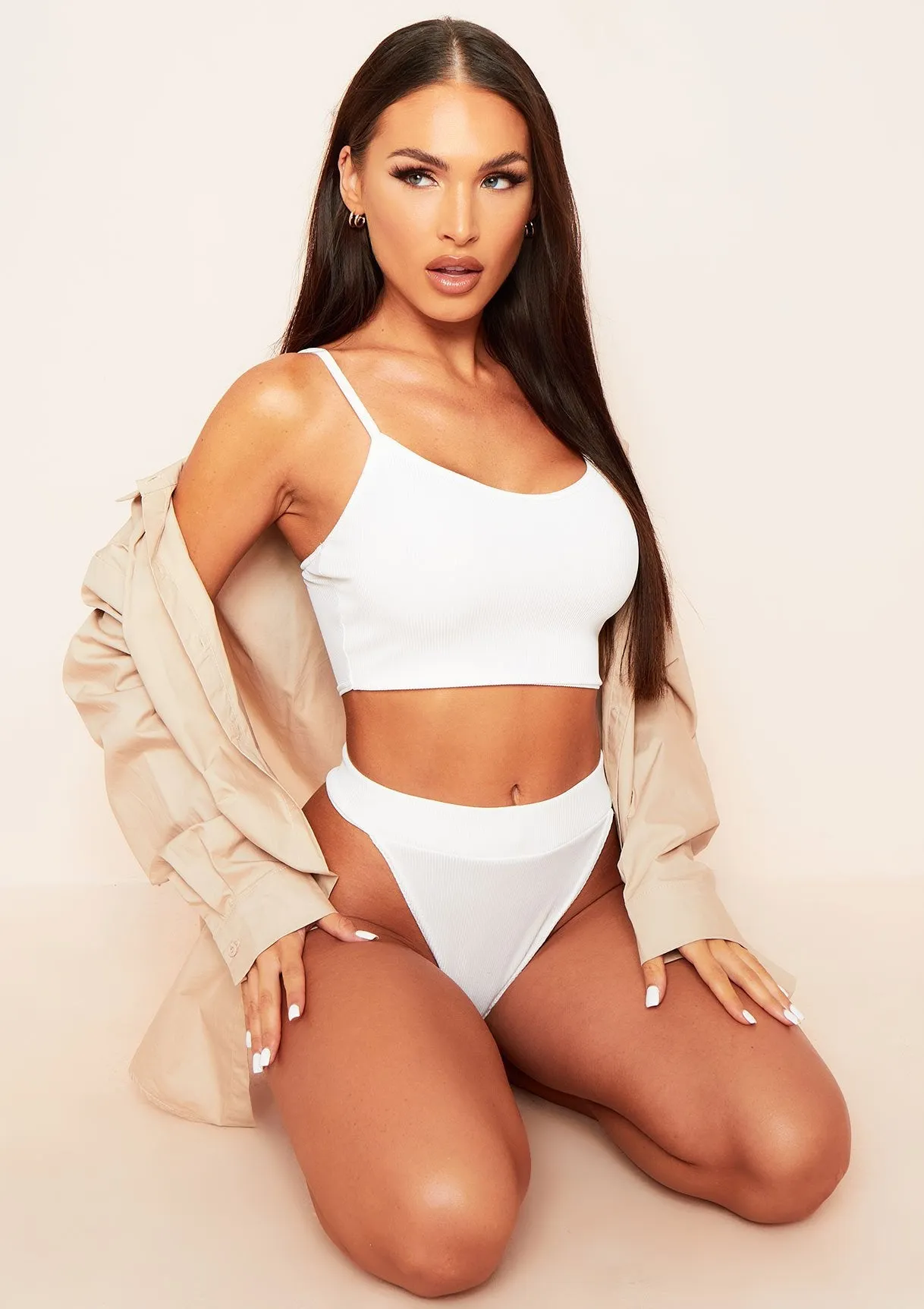 Leena Ivory Strap Crop Top sold by Missy Empire product image thumbnail 4