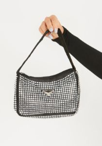 Aaliyah Black Diamante Shoulder Bag sold by Missy Empire