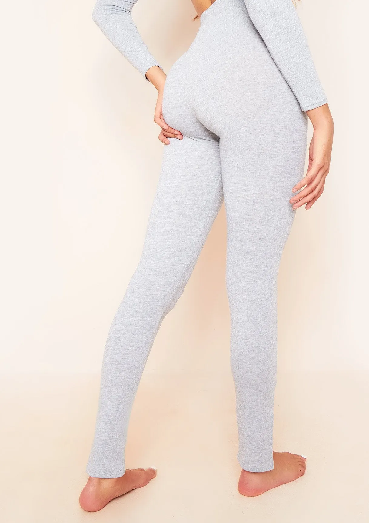 Lola Grey Split Hem Leggings sold by Missy Empire product image thumbnail 4