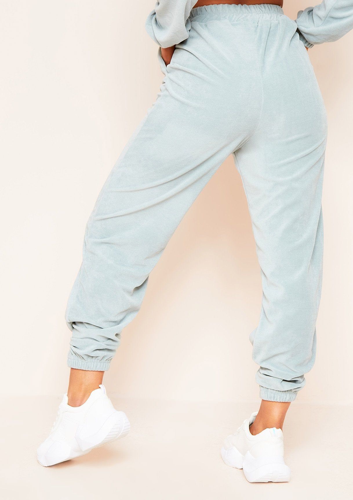 Elma Mint Blue Velour Joggers sold by Missy Empire product image thumbnail 3