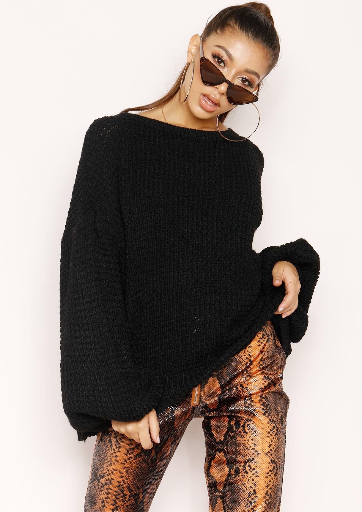 Heather Black Knit Jumper sold by Missy Empire