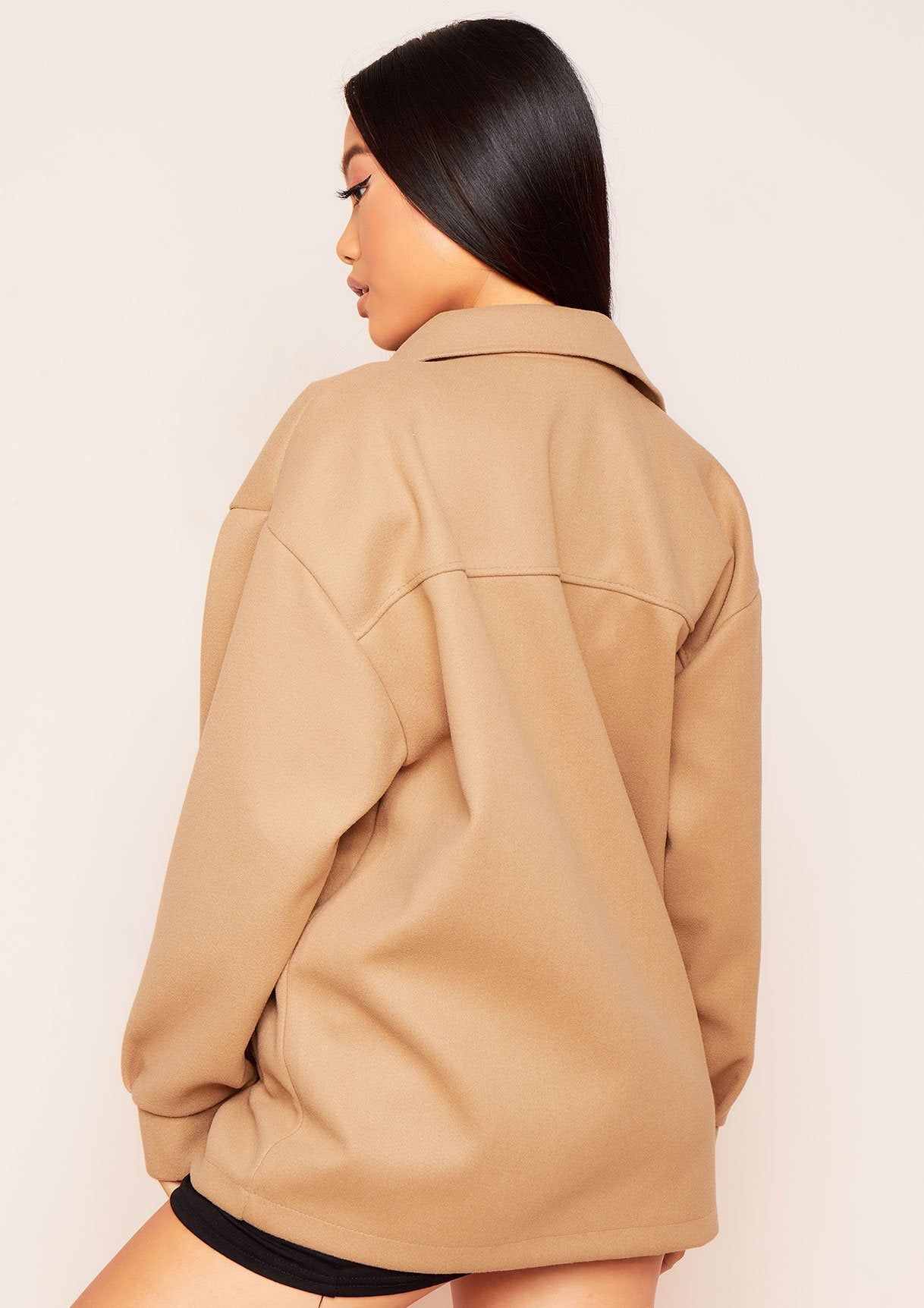 Lana Beige Pocket Front Shacket sold by Missy Empire product image thumbnail 2