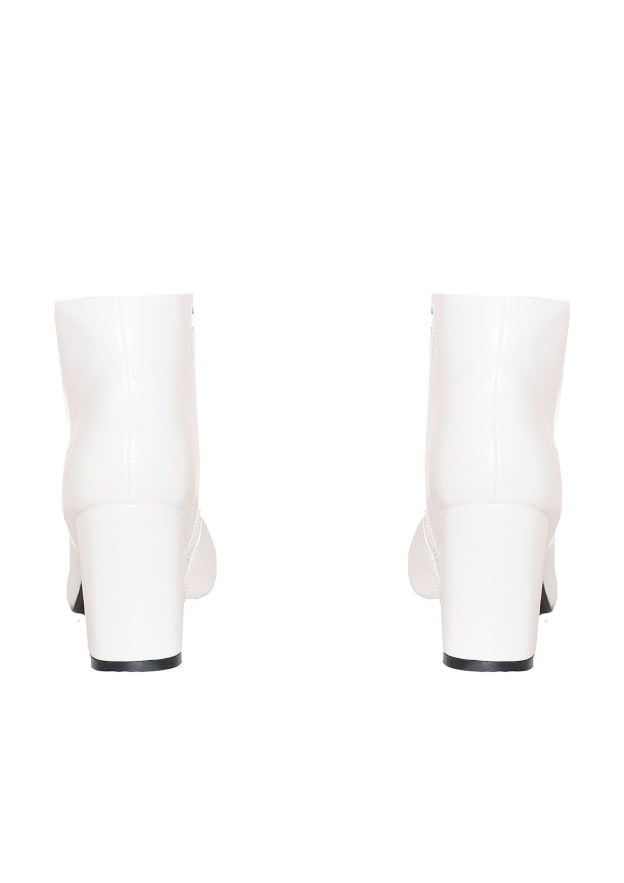 Rowena White Patent Block Heeled Boots sold by Missy Empire product image thumbnail 3
