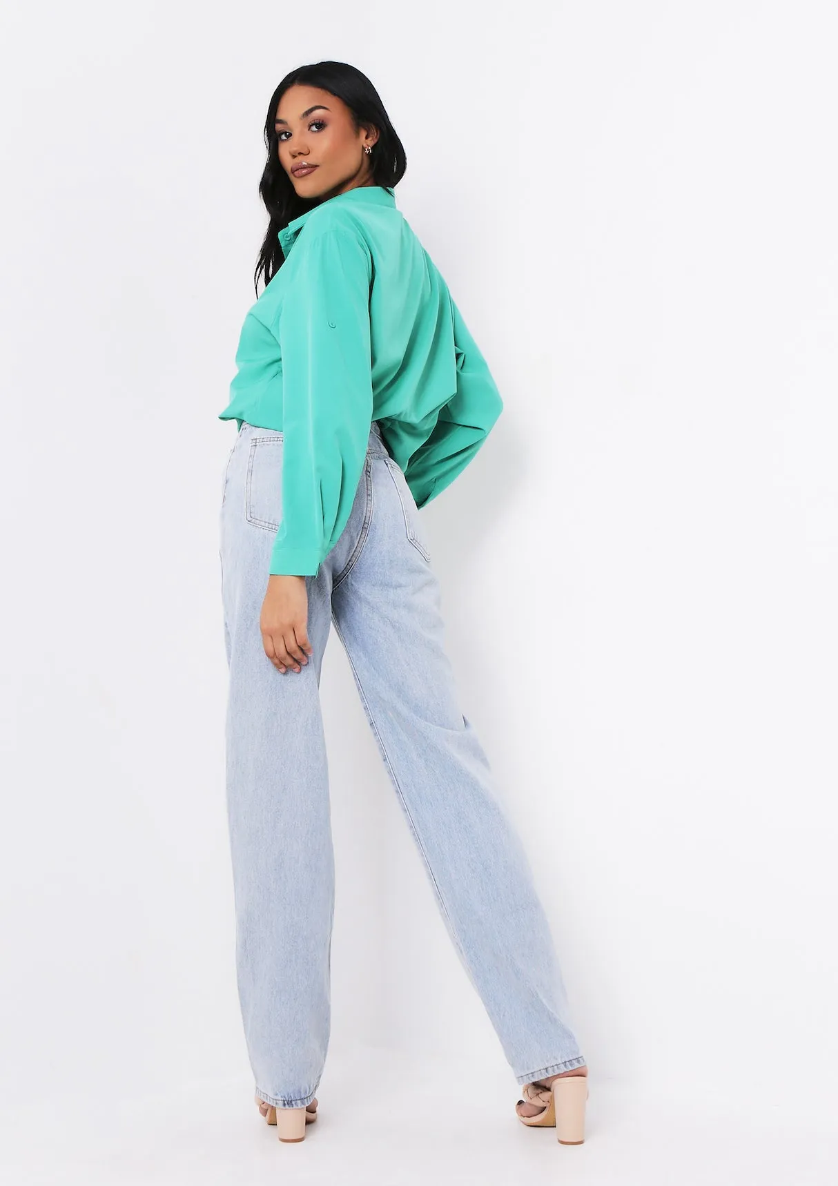 Aliza Green Oversized Button Up Shirt sold by Missy Empire product image thumbnail 5
