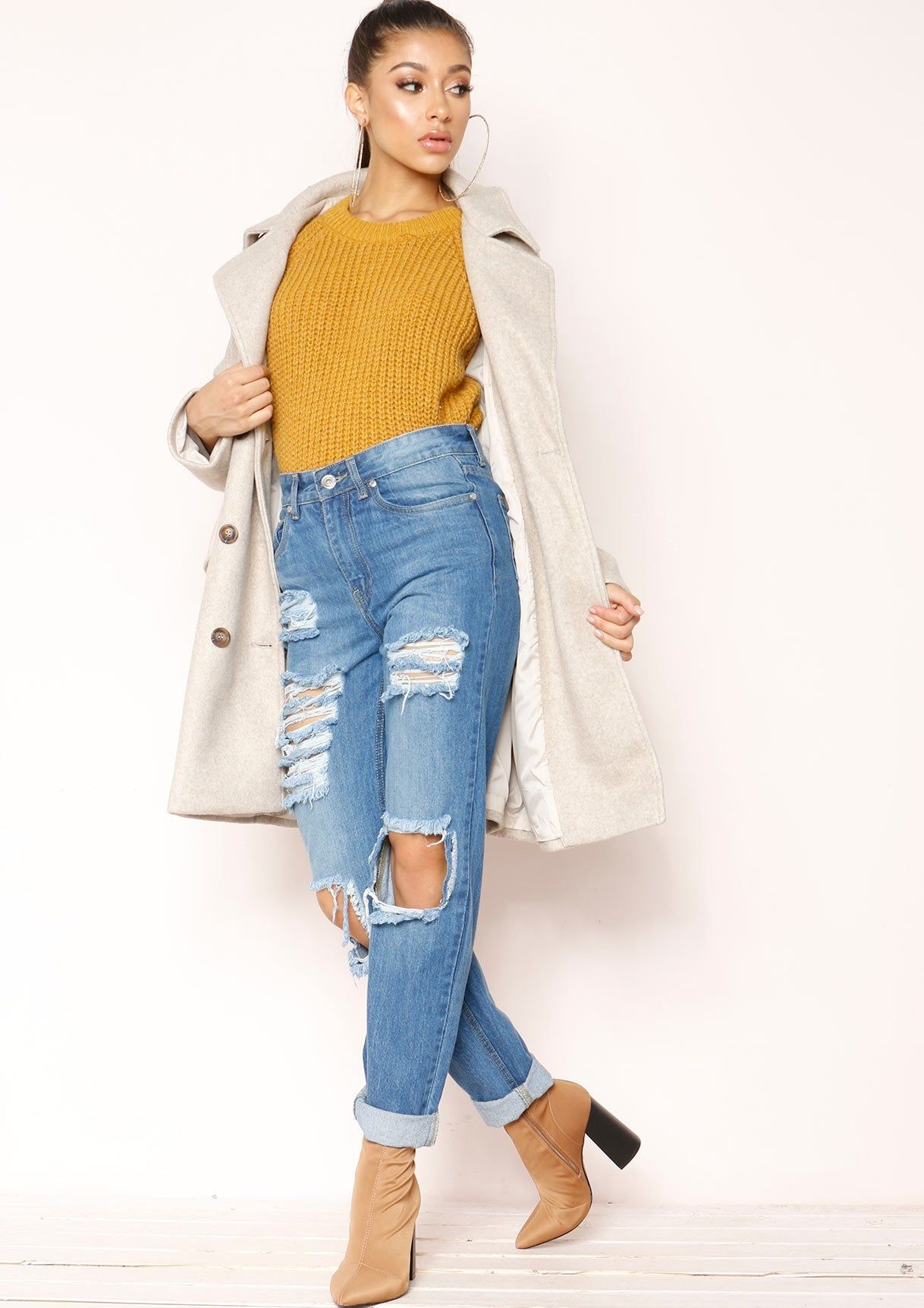 Immy Mustard Knit Jumper sold by Missy Empire product image thumbnail 2