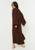 Nathalie Chocolate Balloon Sleeve Knitted Cardigan sold by Missy Empire