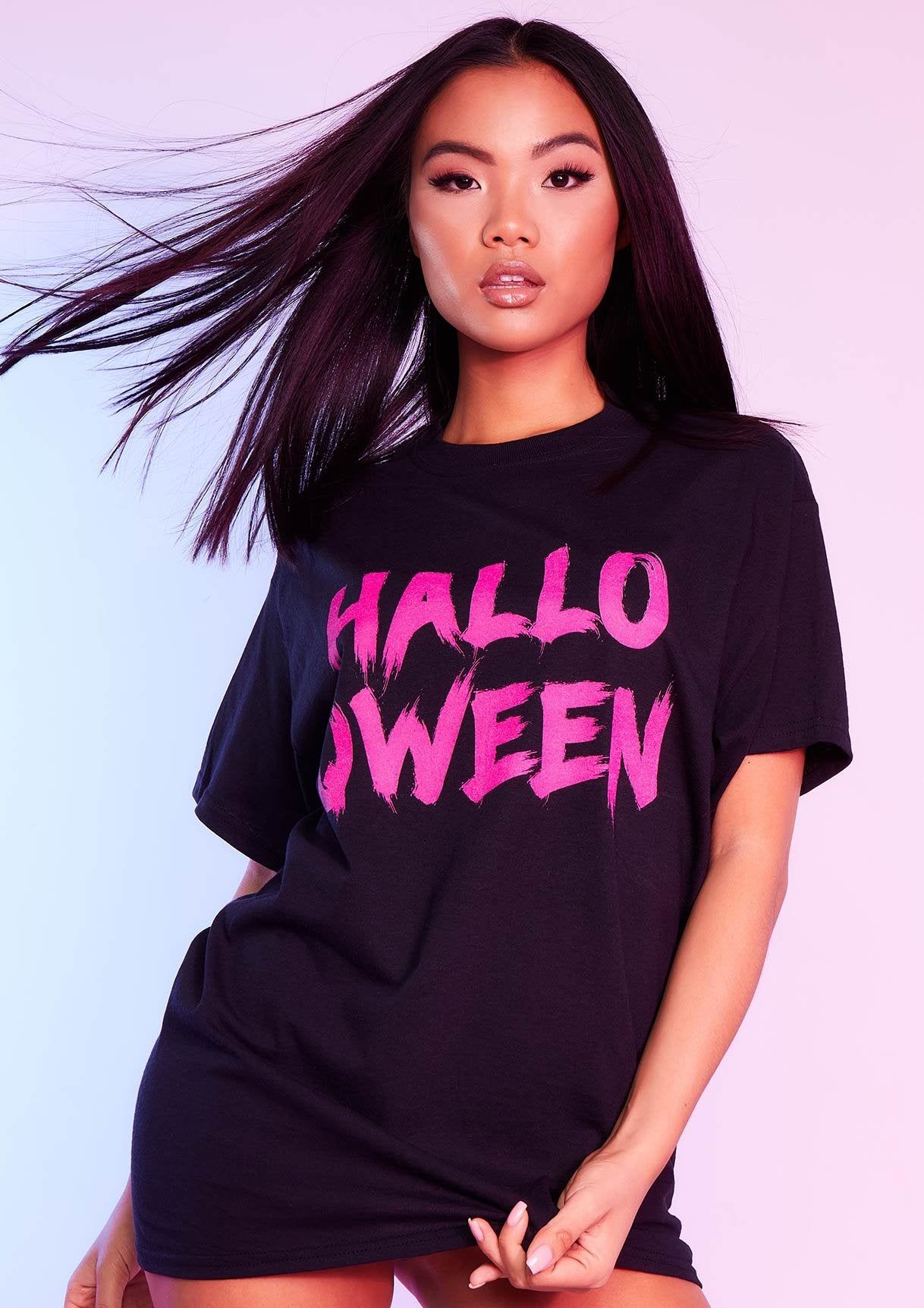 Buffy Black Halloqween Slogan Oversized T-Shirt sold by Missy Empire product image thumbnail 2