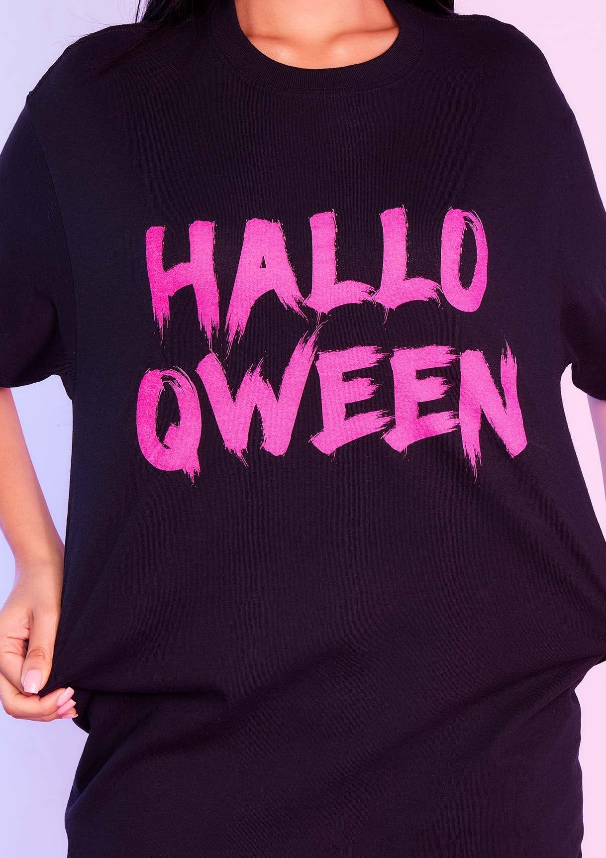 Buffy Black Halloqween Slogan Oversized T-Shirt sold by Missy Empire product image thumbnail 3