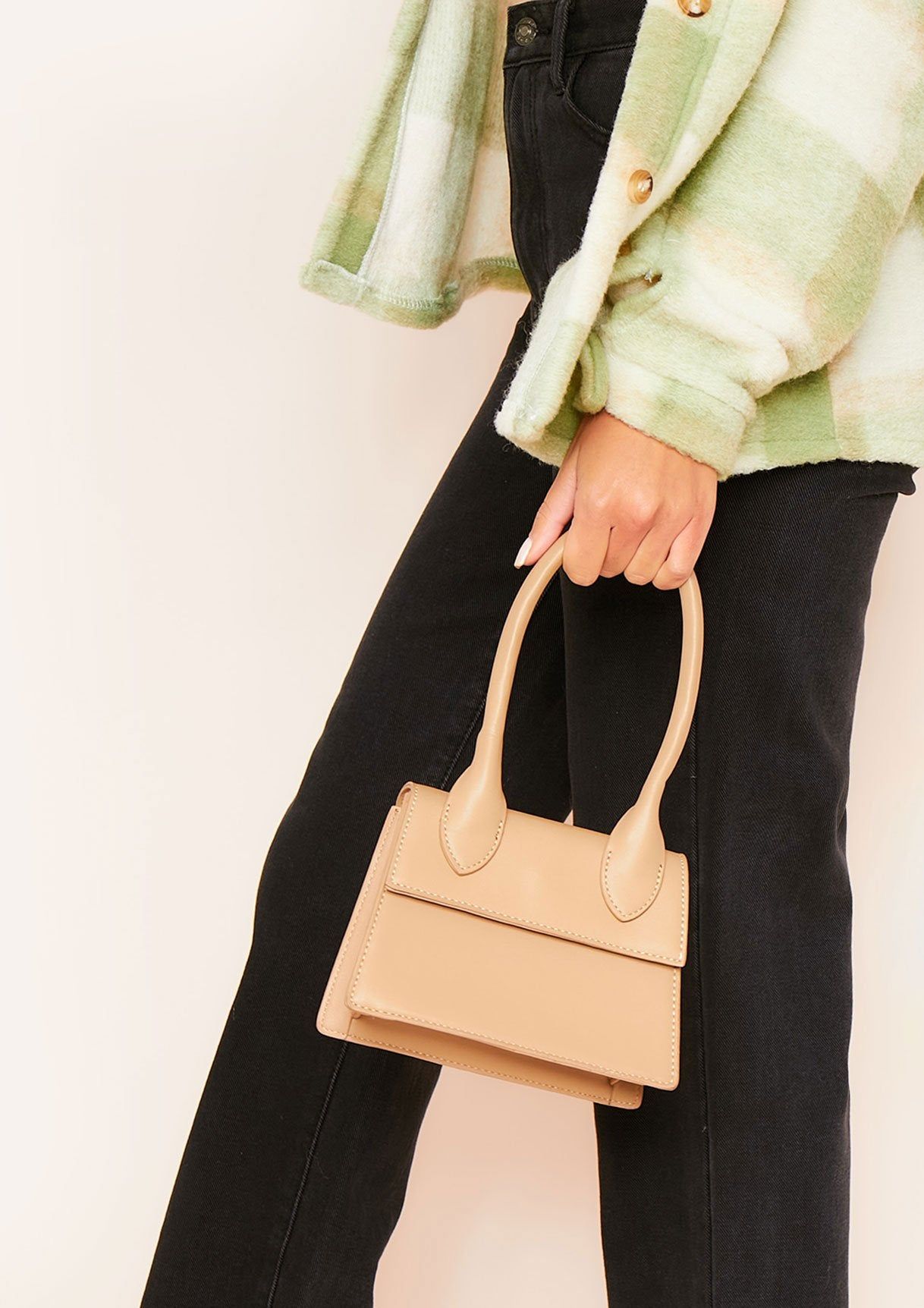 Pepita Beige Faux Leather Mini Bag sold by Missy Empire product image thumbnail 2