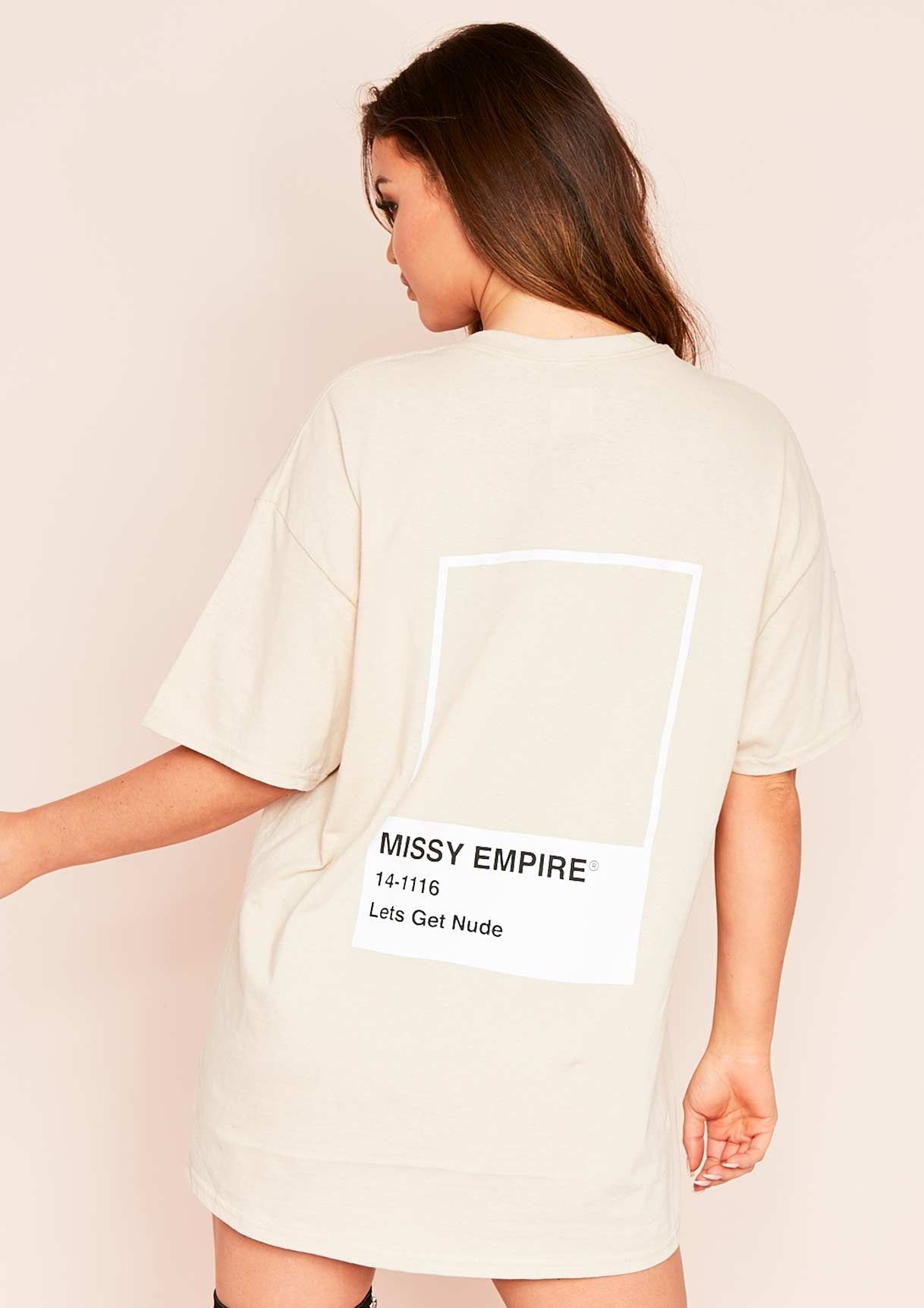 Amiya Beige Missy Empire Oversized T-Shirt sold by Missy Empire product image thumbnail 3