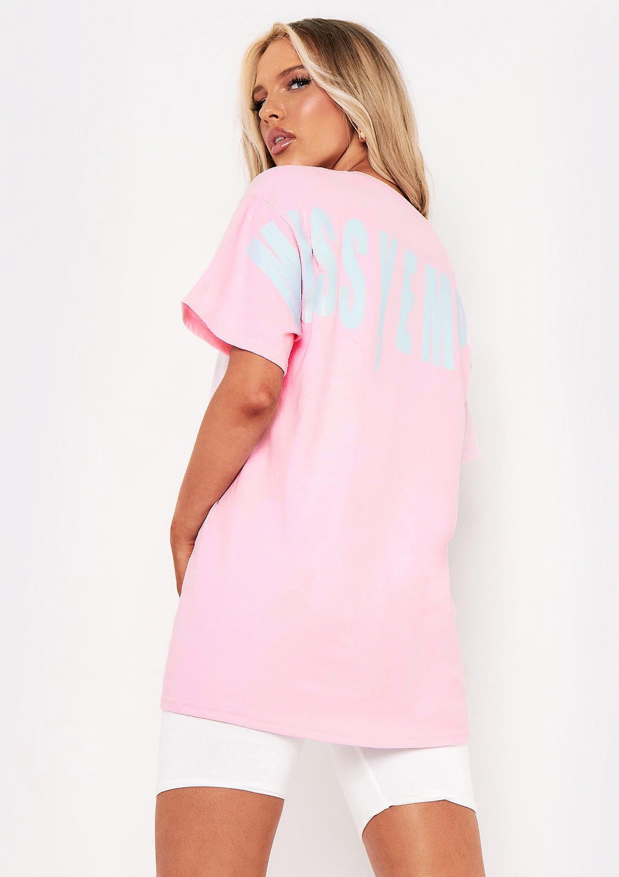 Peggy Pink Missy Empire Logo Oversized T-Shirt sold by Missy Empire product image thumbnail 5