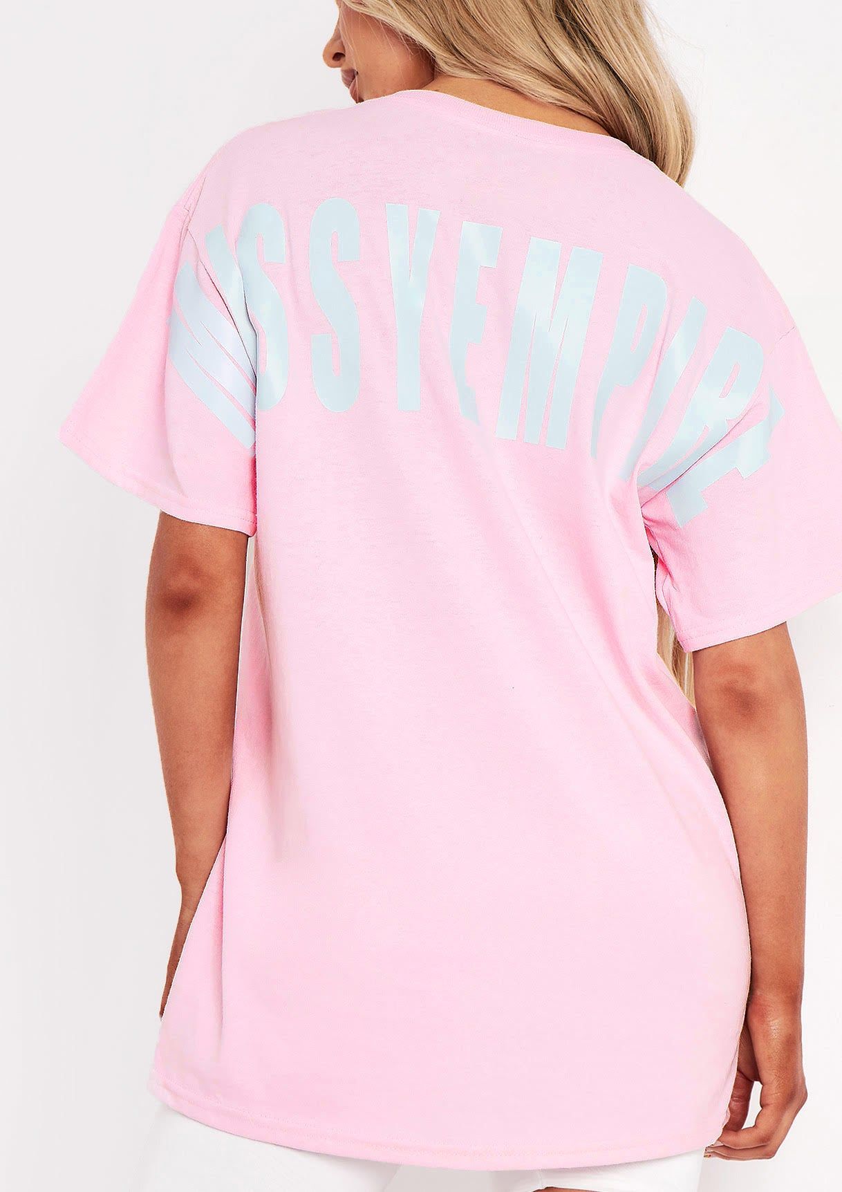 Peggy Pink Missy Empire Logo Oversized T-Shirt sold by Missy Empire product image thumbnail 3