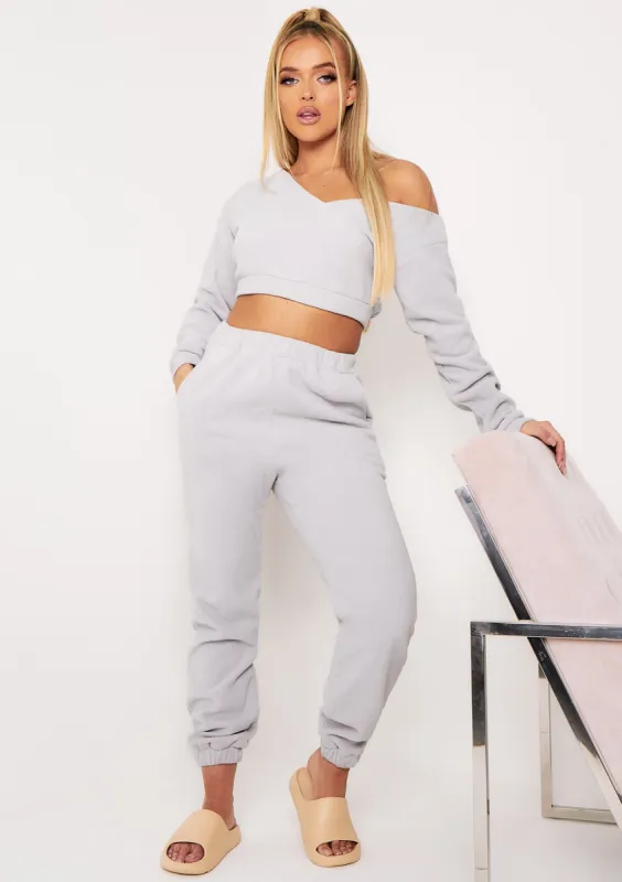 Melina Grey Fleece Joggers sold by Missy Empire