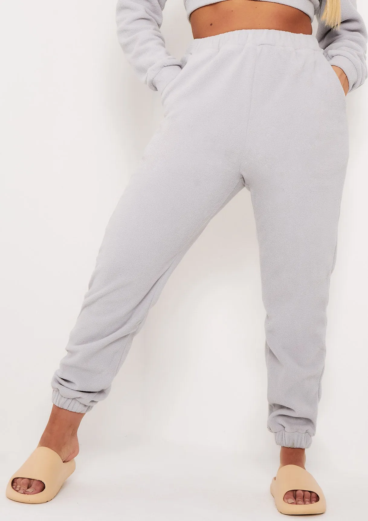 Melina Grey Fleece Joggers sold by Missy Empire product image thumbnail 2