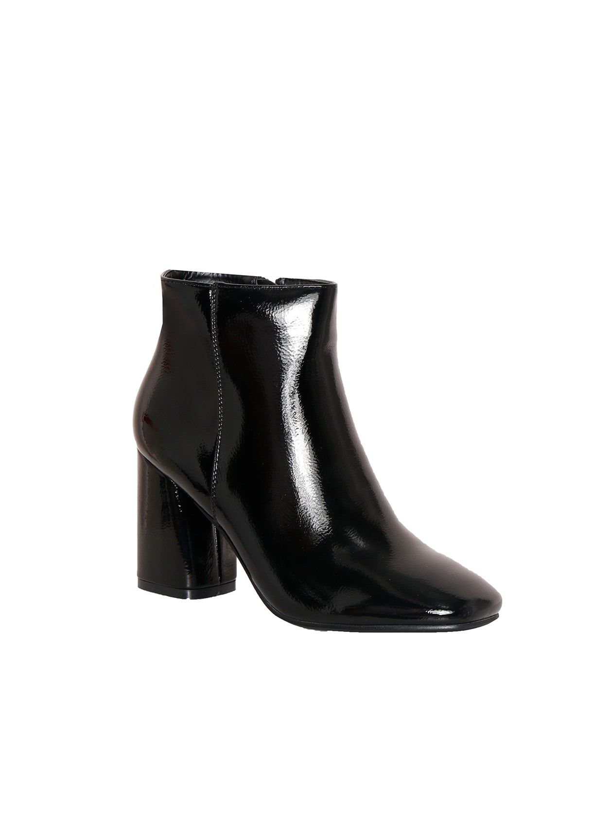 Rowena Black Patent Block Heeled Boots sold by Missy Empire product image thumbnail 3