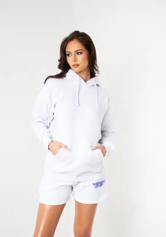 Tia Grey Marl Missy Lifestyle Puff Print Oversized Hoodie sold by Missy Empire