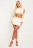 Jeni Cream Knitted Micro Mini Skirt sold by Missy Empire