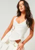 Eryn Cream Textured Ring Asymmetric Halterneck Top sold by Missy Empire