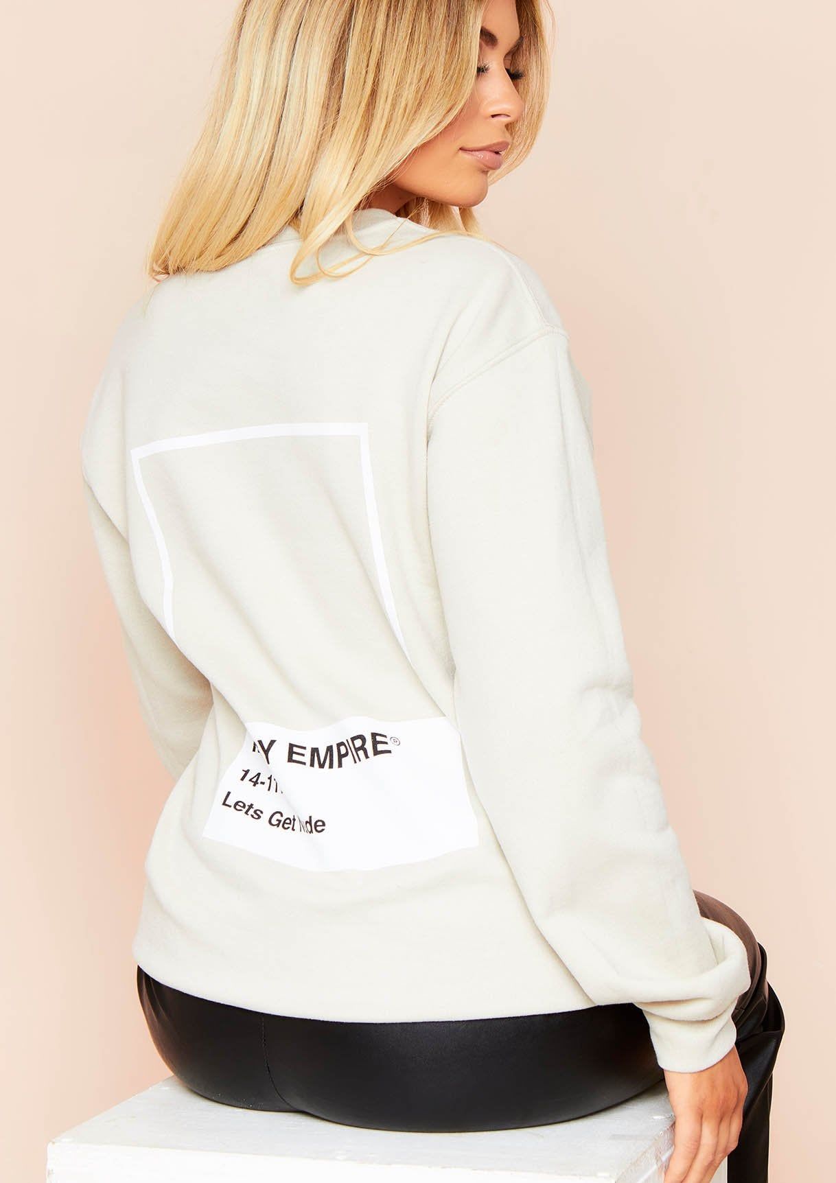 Sophie Beige Missy Empire Graphic Oversized Sweatshirt sold by Missy Empire product image thumbnail 3